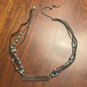Plunder Multi-Layer Necklace with Turquoise and Silver Accents